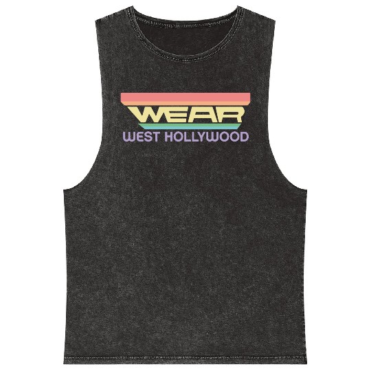 Wear West Hollywood Apparel with Vintage Rainbow Mineral Wash Tank Tops