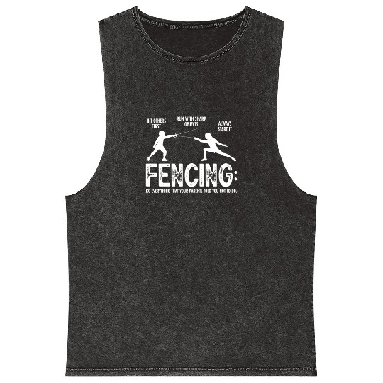 Fencing Do Everything That Your Parents Told You Mineral Wash Tank Tops