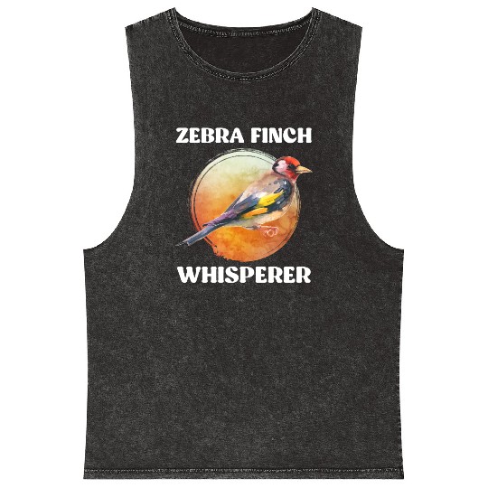 Zebra Finch Whisperer Bird Lover Finches Bird Mineral Wash Tank Tops
