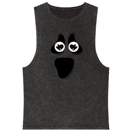 Cute Inlove Ghost Face Mineral Wash Tank Tops