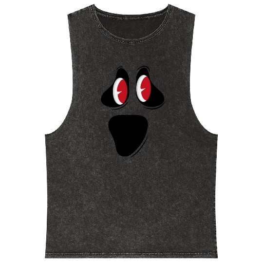 Cute Inlove Ghost Face Mineral Wash Tank Tops