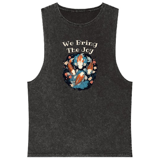 Koi Fish Koi Carp Japanese Koi Garden-Pond funny Mineral Wash Tank Tops