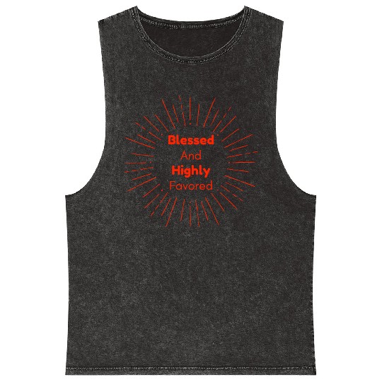 Blessed and Highly Favored Scarlet Mineral Wash Tank Tops