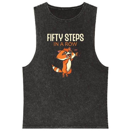 Fifty Steps In a Row Funny Walk Routine Red Panda Mineral Wash Tank Tops