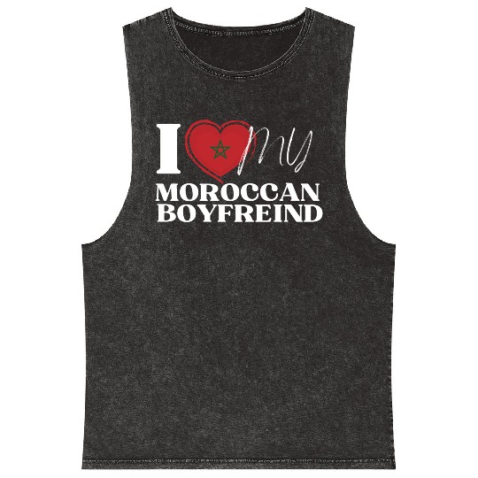 I Love My Moroccan Boyfriend Multi Nationality Mineral Wash Tank Tops