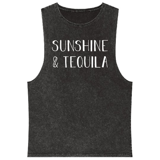 Sunshine Tequila Gift For Tequila Lover Mineral Wash Tank Tops