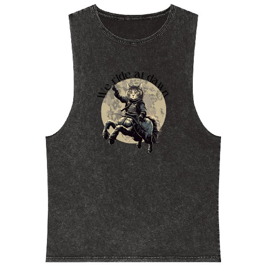 We ride at dawn! Cathorses! Mineral Wash Tank Tops