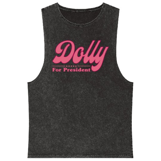 Dolly Parton For President Election Mineral Wash Tank Tops