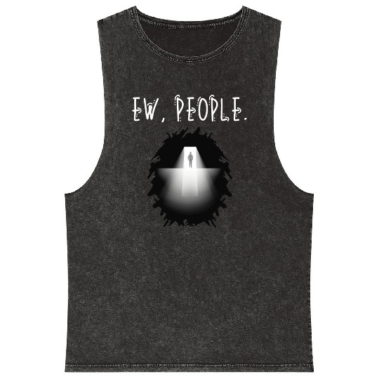 Ew People Scary Backlit Silhoutte Mineral Wash Tank Tops
