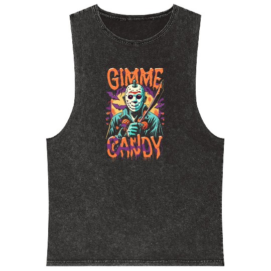 Halloween Gimme Candy Spooky Season Mineral Wash Tank Tops