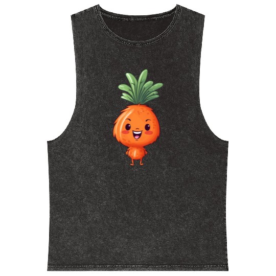 Kawaii Carrot: Cute Vegetable Pal Mineral Wash Tank Tops