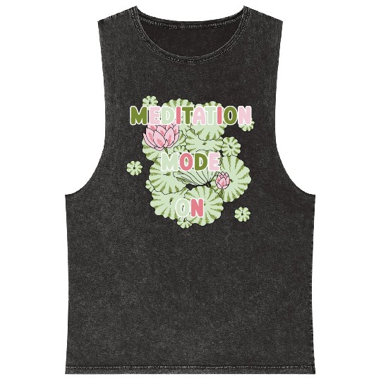 Lotus meditation mode on Mineral Wash Tank Tops