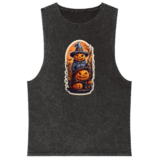 Halloween Pumpkins 14 Mineral Wash Tank Tops