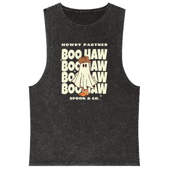 Howdy Partner Boo Haw Spook & Co. Mineral Wash Tank Tops
