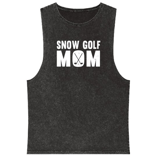 Snow Golfer Mom Outfit Women Mineral Wash Tank Tops