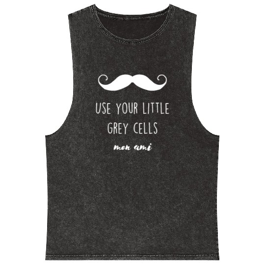USE YOUR LITTLE GREY CELLS Mineral Wash Tank Tops