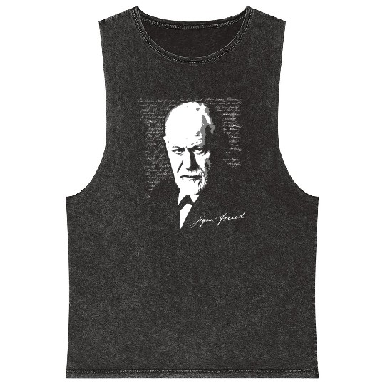 Sigmund Freud Mineral Wash Tank Tops