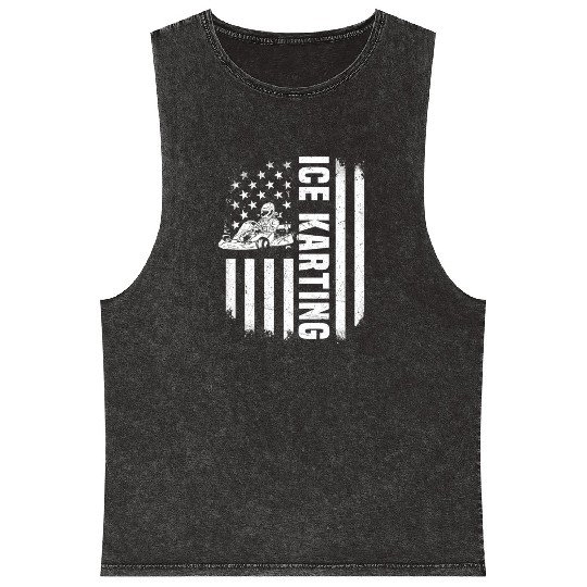 USA Ice Karting Ice Kart Racer America Mineral Wash Tank Tops