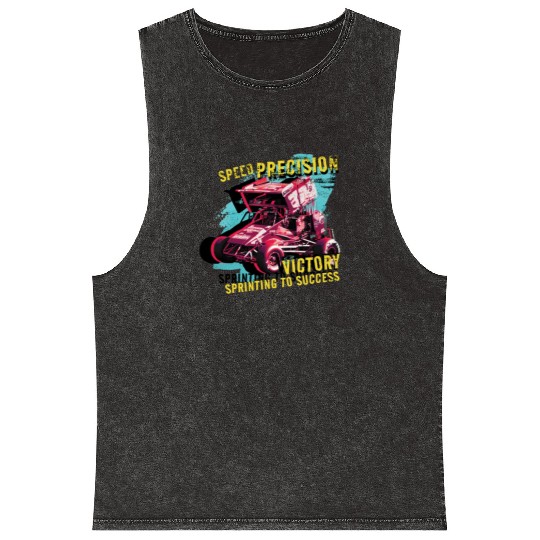 Sprint Car Mom Dirt Track Racing Racing Race Day Mineral Wash Tank Tops