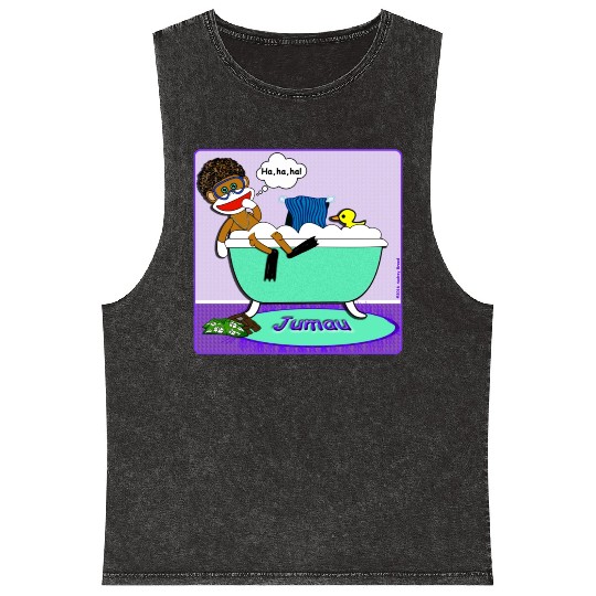 Jumau the Sock Monkey Mineral Wash Tank Tops
