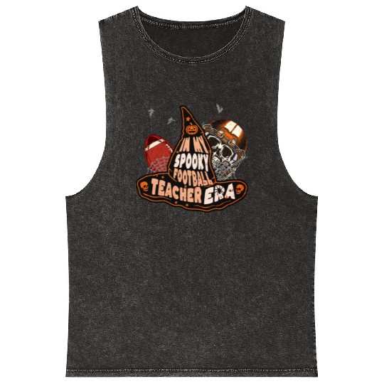 In My Spooky Football Teacher Era Witch Mineral Wash Tank Tops