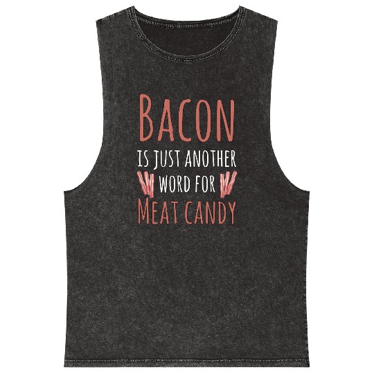 Bacon Meat Candy Mineral Wash Tank Tops