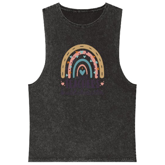 Weird Teachers Build Character Leopard Rainbow Mineral Wash Tank Tops
