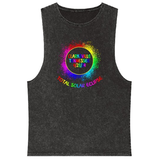 Total Solar Eclipse Clarksville Tennessee 4/28/24c Mineral Wash Tank Tops
