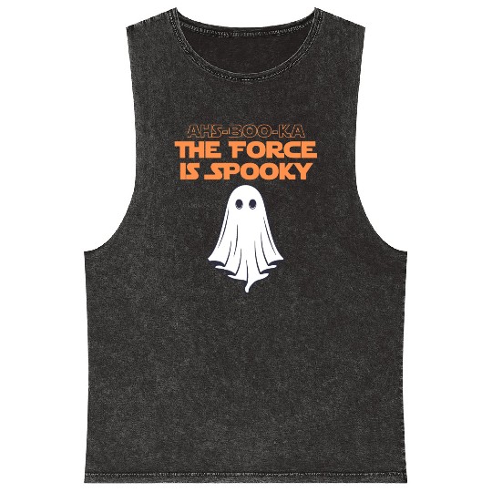 Ahs-Booka: Force is Spooky Halloween Gift Mineral Wash Tank Tops