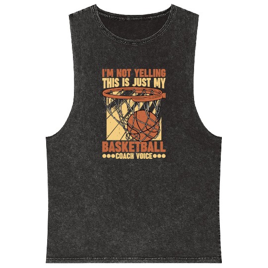 This Is Just My Basketball Coach Voice 1 Mineral Wash Tank Tops
