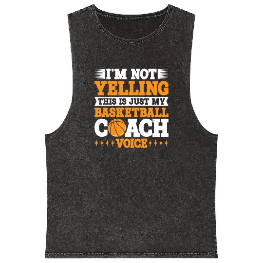 This Is Just My Basketball Coach Voice 3 Mineral Wash Tank Tops