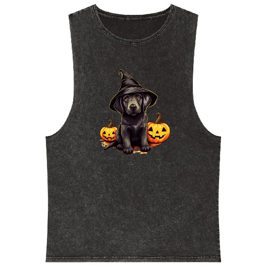 Treat Seeker: Dog Halloween Trick or Treat Mineral Wash Tank Tops