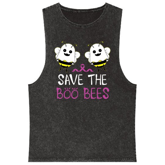 Save The Boo Bees Breast Cancer Awareness Mineral Wash Tank Tops