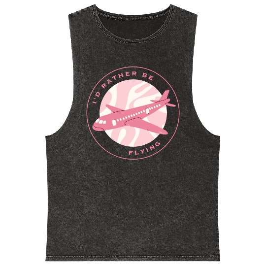 I'd rather be flying Mineral Wash Tank Tops