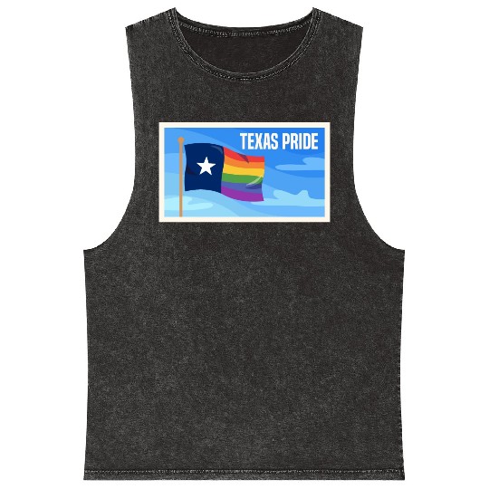 Texas Flag Pride Design for proud LGBT+ Texans Mineral Wash Tank Tops