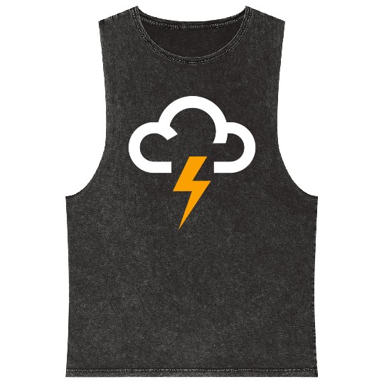 Mood Lightning Rain Sad Anger Mineral Wash Tank Tops