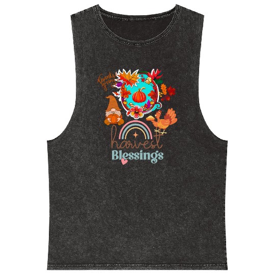 "Harvest Blessings" Mineral Wash Tank Tops