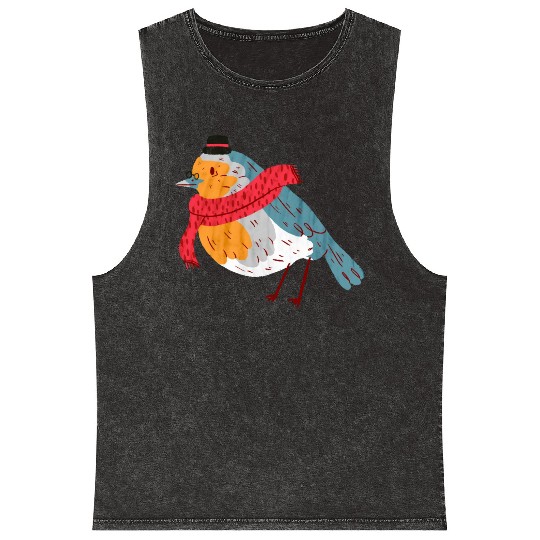 Robin With a Scarf Mineral Wash Tank Tops