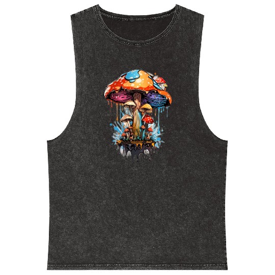 Step into the Enchanted Woodland: Psychedelic Mineral Wash Tank Tops
