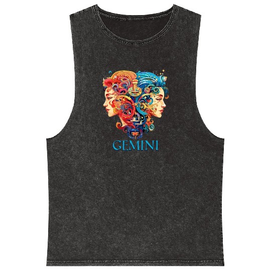 Embrace Your Gemini Identity: Gemini Pride Mineral Wash Tank Tops