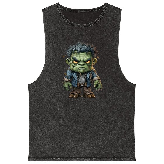 Halloween Frankie's Playful Monster Mash Mineral Wash Tank Tops