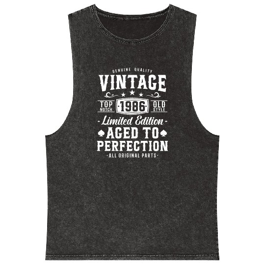 Vintage 1986 Birthday Surprise Mineral Wash Tank Tops