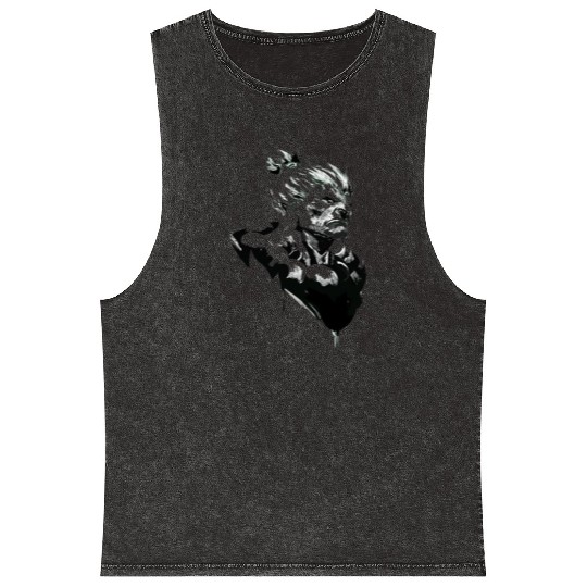 Monochrome Street Fighter: Akuma's Knightly FanAr Mineral Wash Tank Tops
