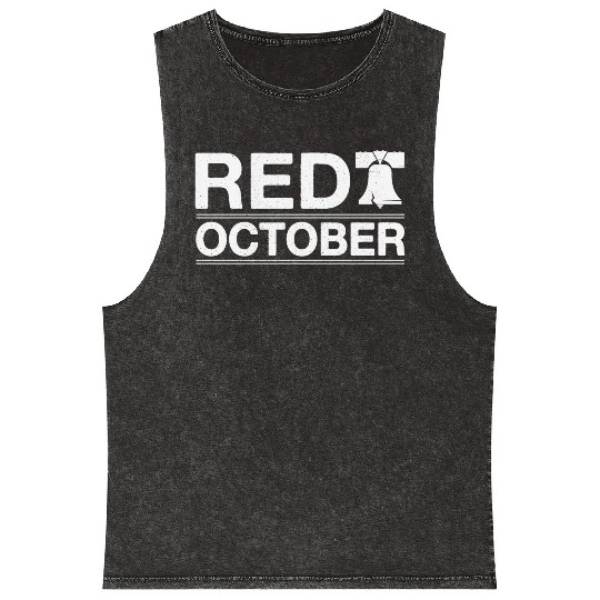 Philadelphia Red October Phillies Mineral Wash Tank Tops