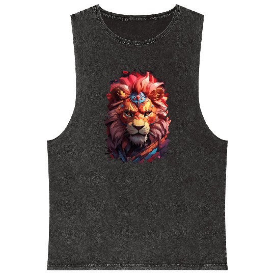 Lion king of the jungle Mineral Wash Tank Tops