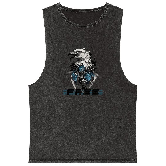 Free as the Sky: Majestic Eagle Mineral Wash Tank Tops