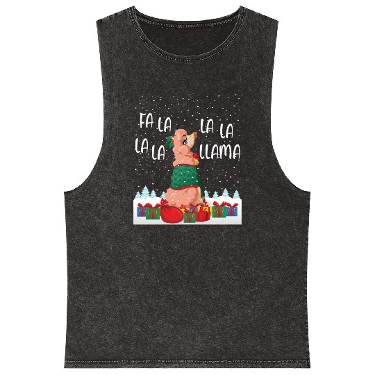 Fa La La La La La Llama Funny Gift Mineral Wash Tank Tops