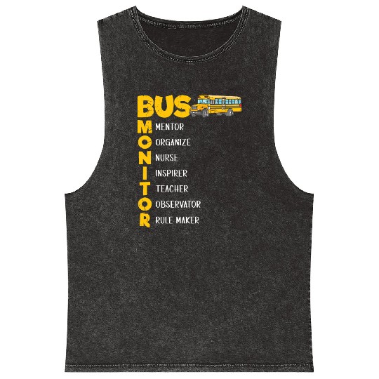 School Bus Aide Women Bus Monitor Mineral Wash Tank Tops