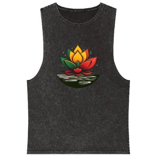 Reggae Lotus Mineral Wash Tank Tops
