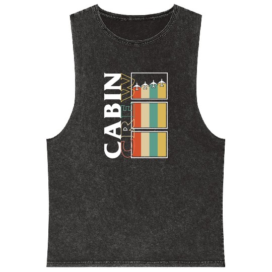 Flight Attendant Mineral Wash Tank Tops, Cabin Crew Mineral Wash Tank Tops, Gift